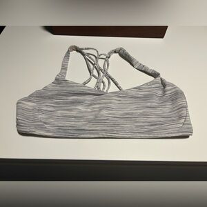 lululemon athletica Strappy Sports Bra in Light Gray and White